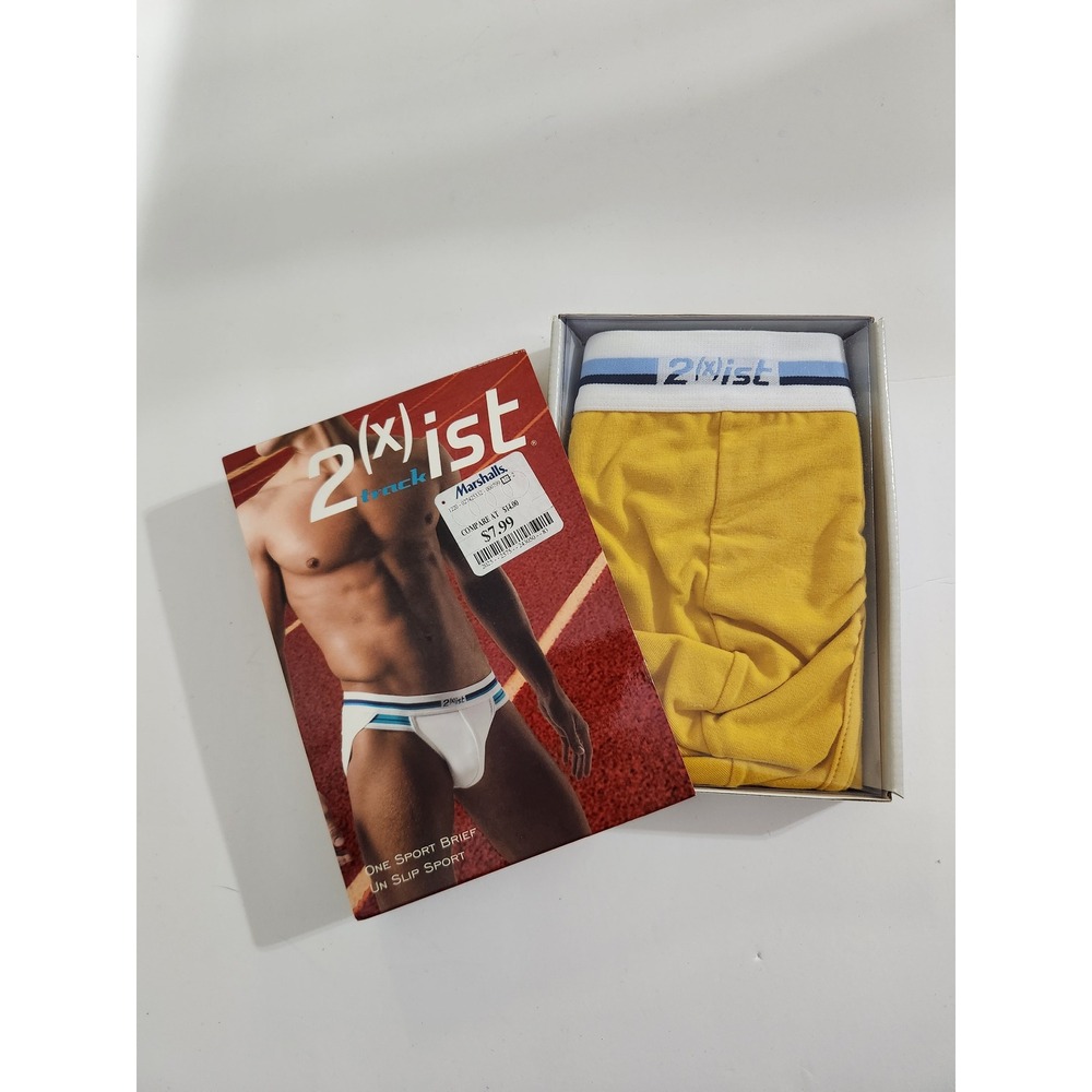 2(x)ist Track Sport Brief Gold Yellow Vintage Athletic Underwear Small 6112